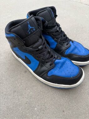 Jordan Air Jordan 1 Mid Black Royal Blue Men's Sneakers DQ8426-042 Size 10